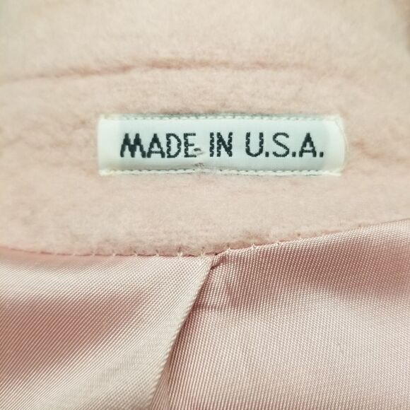 Vintage 60s Jill Jr. 100% Wool Longline Blazer Pink Woman's XL Retro - Picture 7 of 8